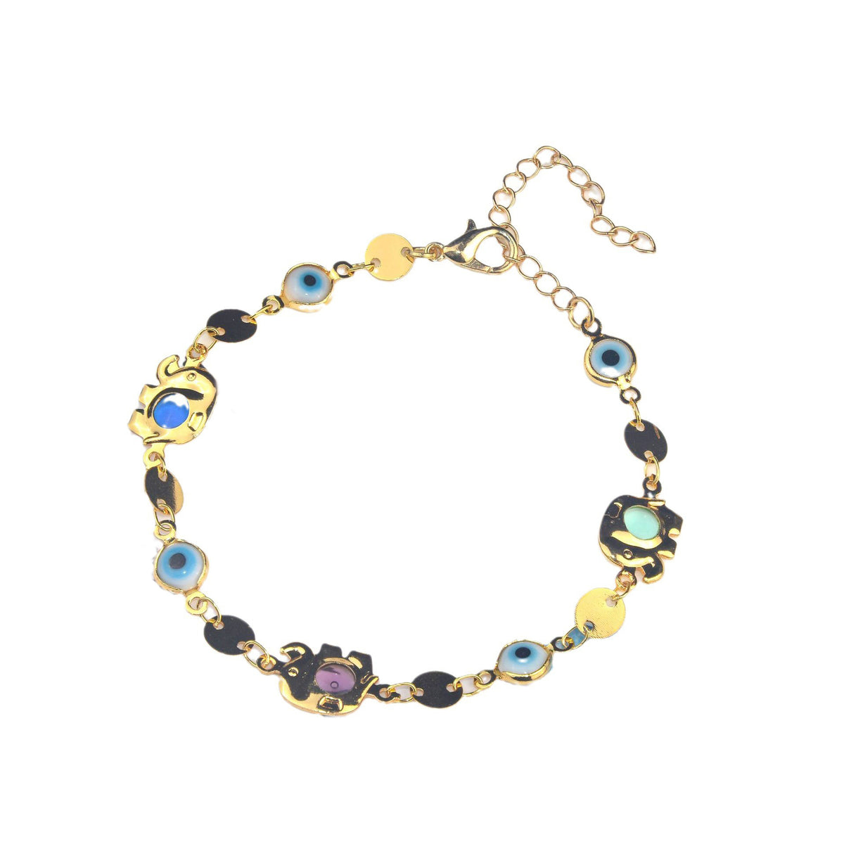 Colorful Eye Charm Statement Necklace Acalora