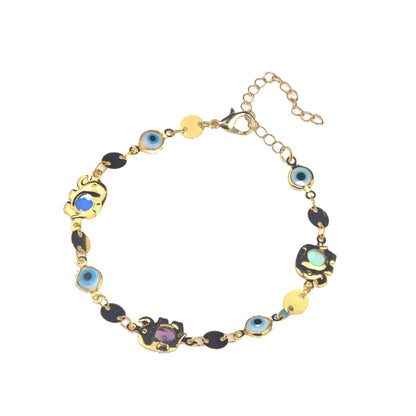 Colorful Eye Charm Statement Necklace Acalora