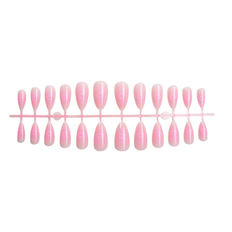 Heart-Embellished Press-On Nail Art Set Acalora