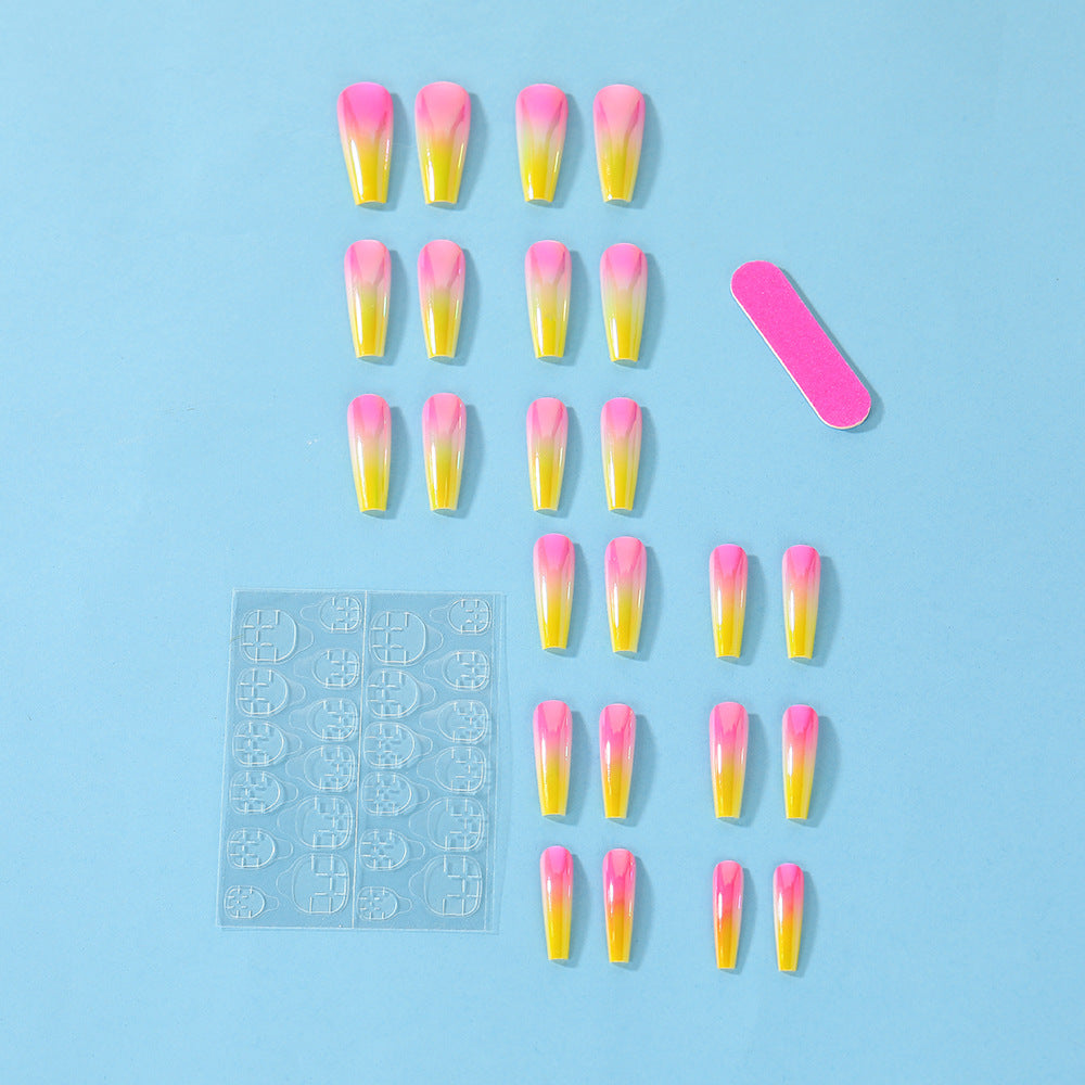 Artificial nail tips in modern ombre design Acalora