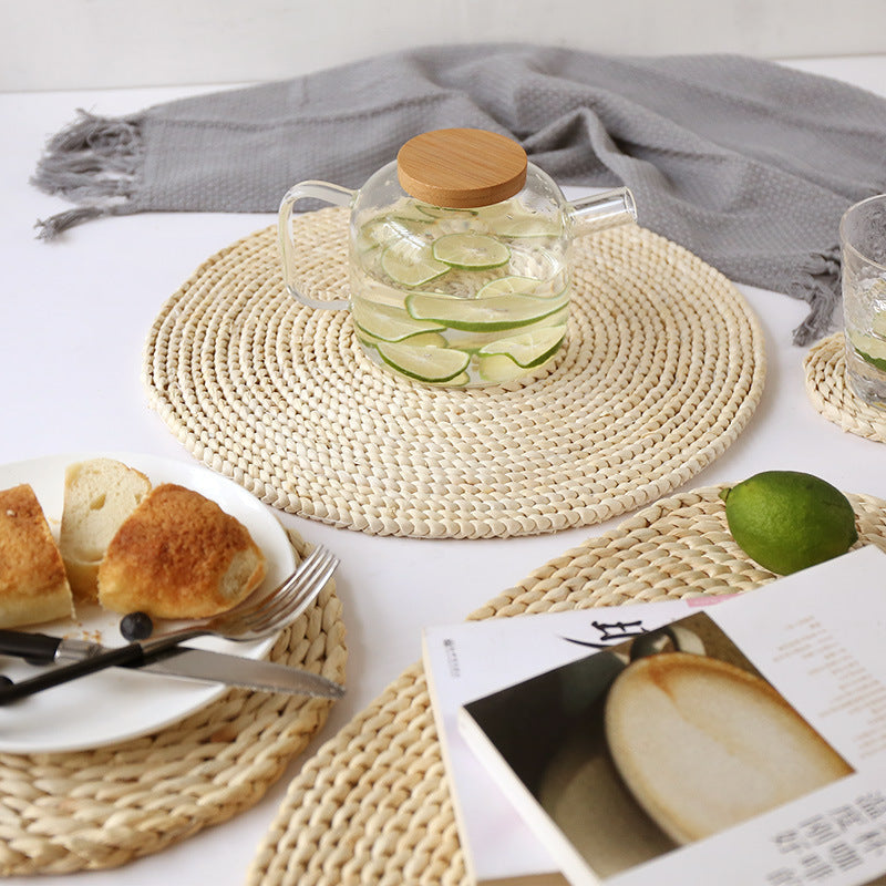 Round Coaster Made of Natural Fiber Acalora