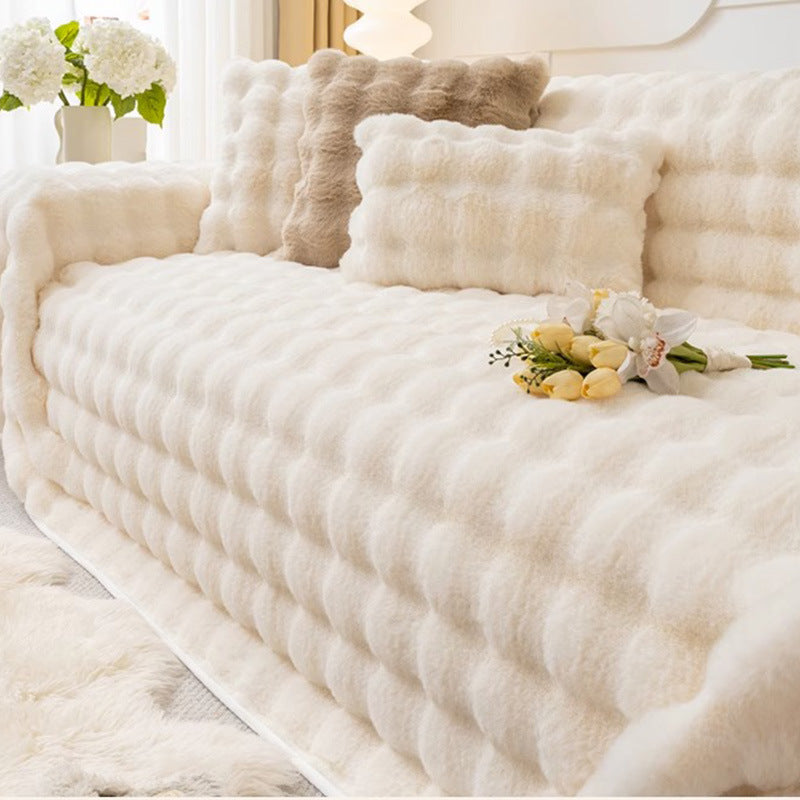 Plush Textured Sofa Cover