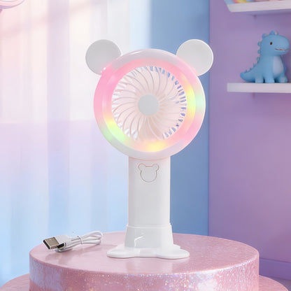 Women's Portable Mini Fan in Playful Bear Design Bowlift