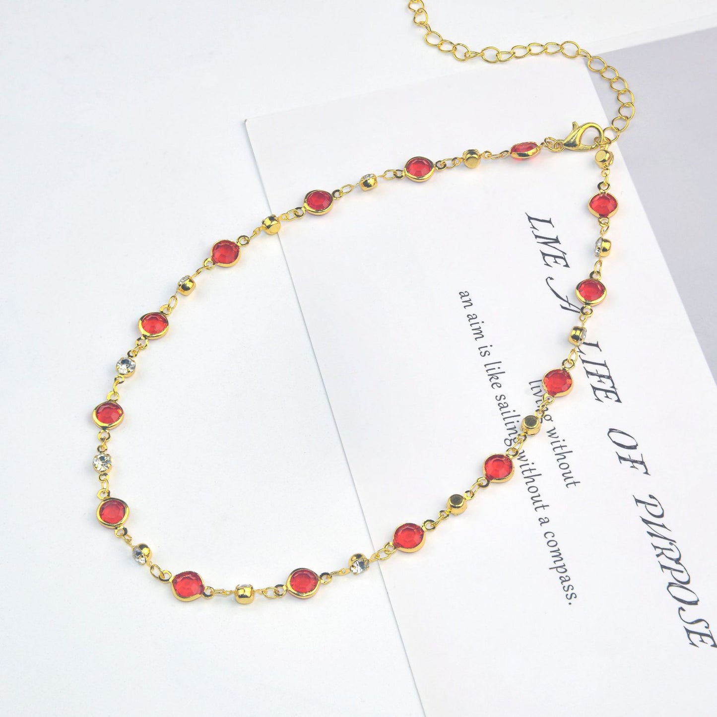 Elegant Stone Rhinestone Necklace Acalora