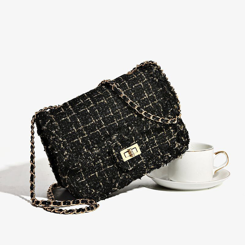 Textured Chain Strap Shoulder Bag Acalora