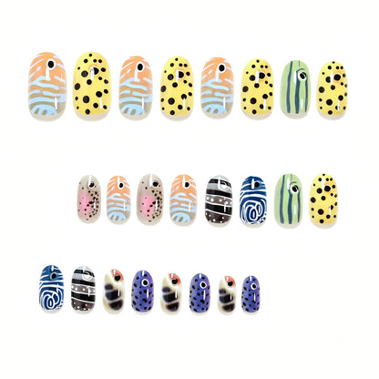 Artistic Patterned Press-On Nail Tips Acalora