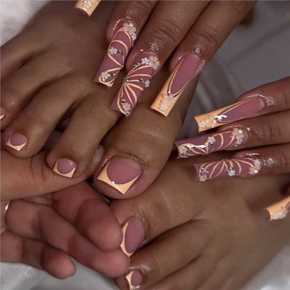 Artistic Floral Press-On Nail Art Acalora