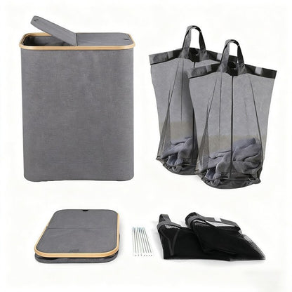 High-quality laundry basket with lid and handle Acalora