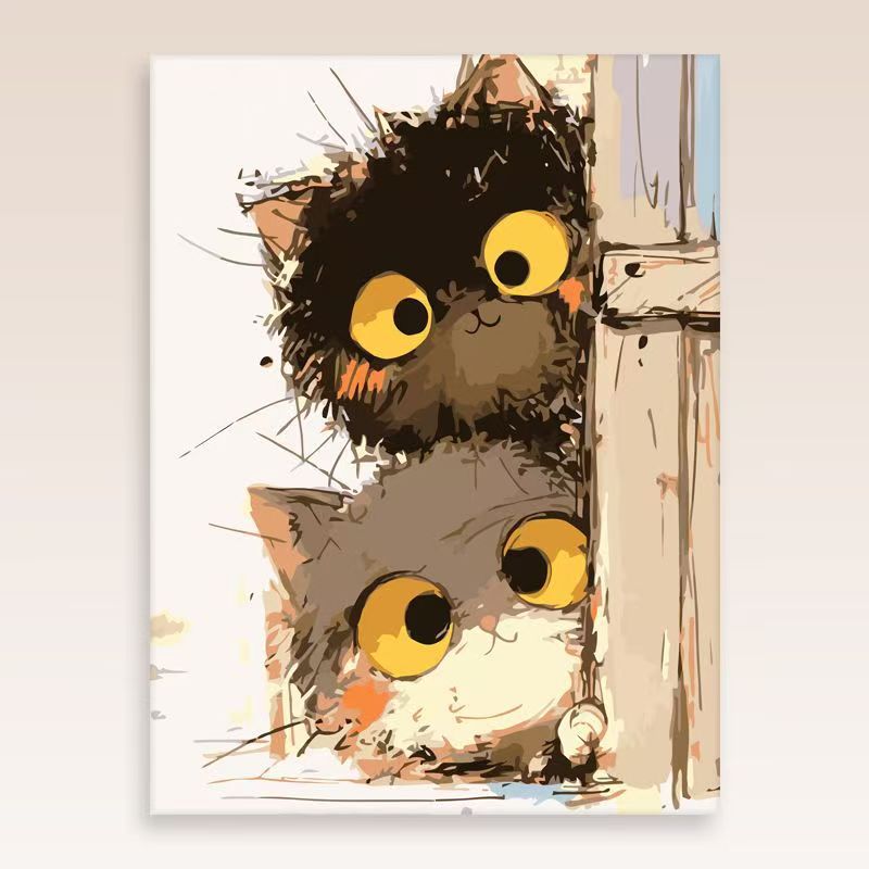 Whimsical Cat Portrait Wall Art