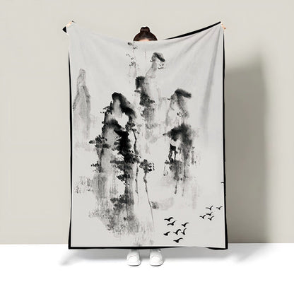 Decorative Bamboo Print Throw Blanket