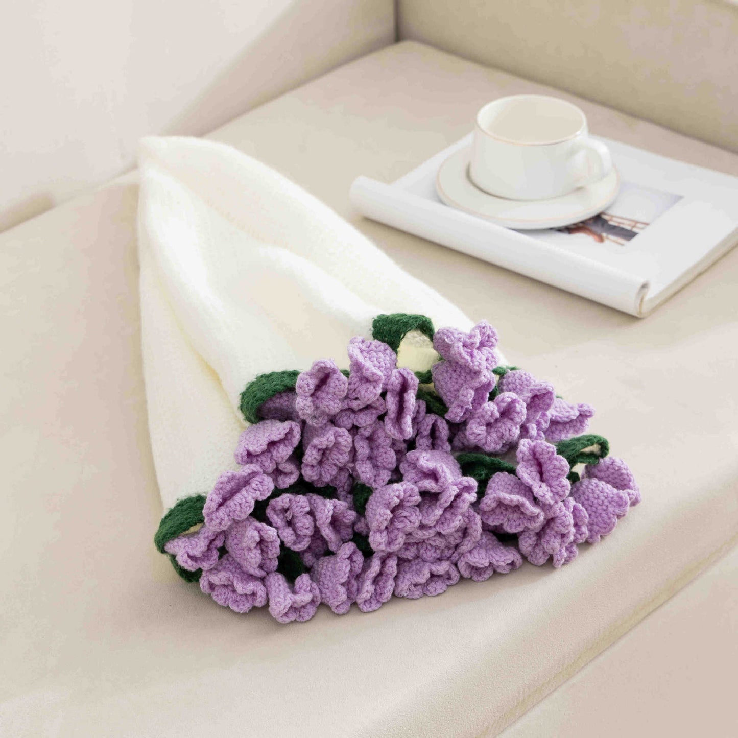 Floral Knitted Pillow