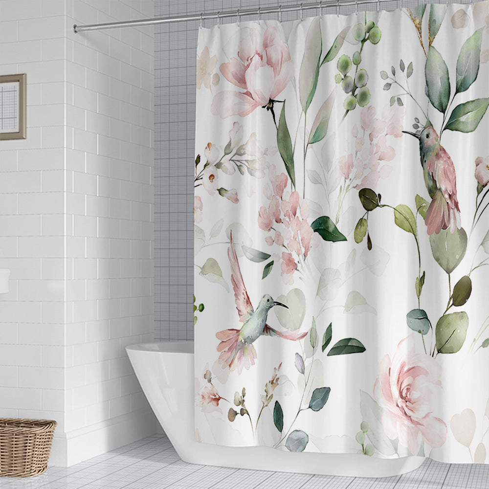Floral Patterned Shower Curtain
