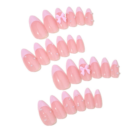 Premium False Nail Set with Elegant French Tip Design Acalora