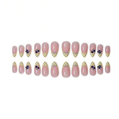 Elegant Floral Accent Press-On Nail Set Acalora