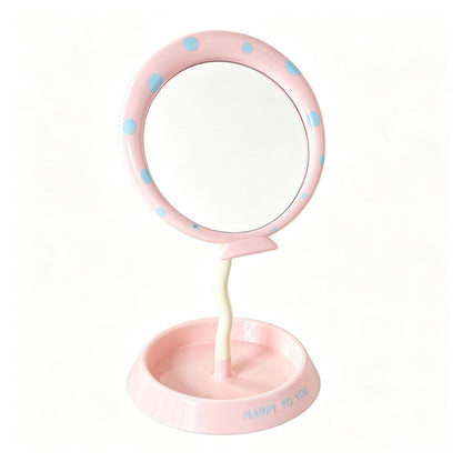 Whimsical Polka Dot Handheld Makeup Mirror