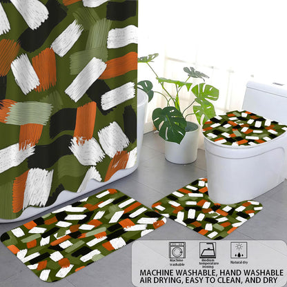 Bold Brushstroke Pattern Four-Piece Bathroom Set