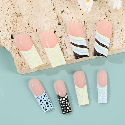 Artificial Nail Set with Stylish Geometric Designs Acalora