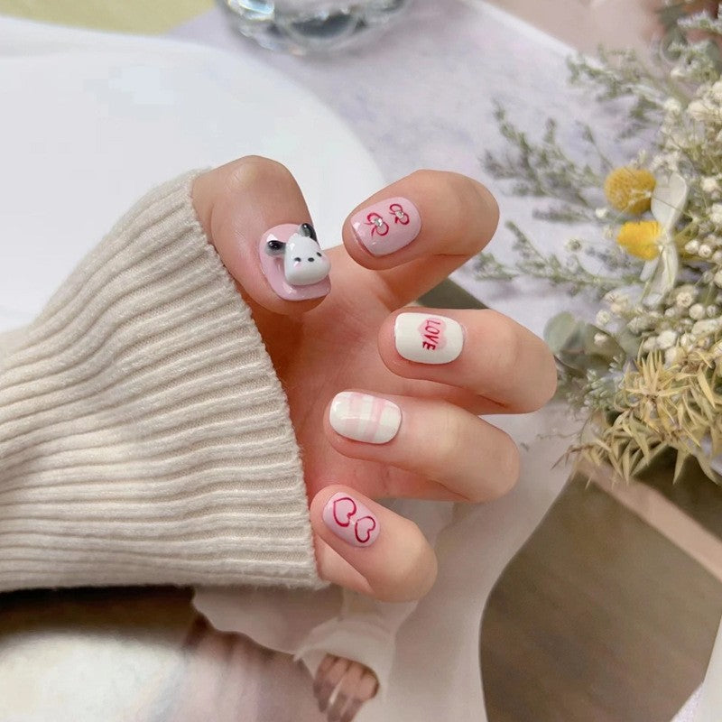 Creative nail art set with modern heart designs Acalora