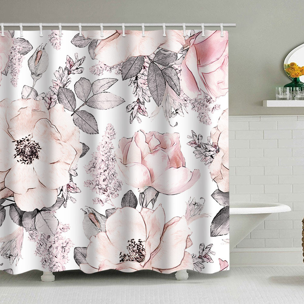 Floral Print Shower Curtain