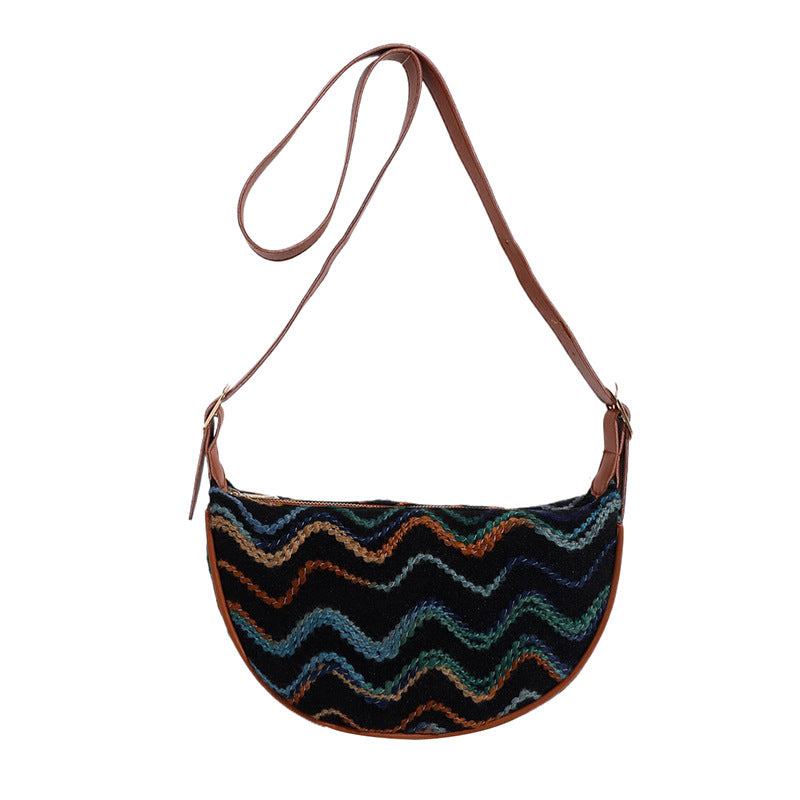 Vintage-Inspired Woven Crossbody Bag Acalora
