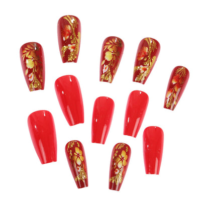 Artful nail tips in an elegant flower pattern Acalora