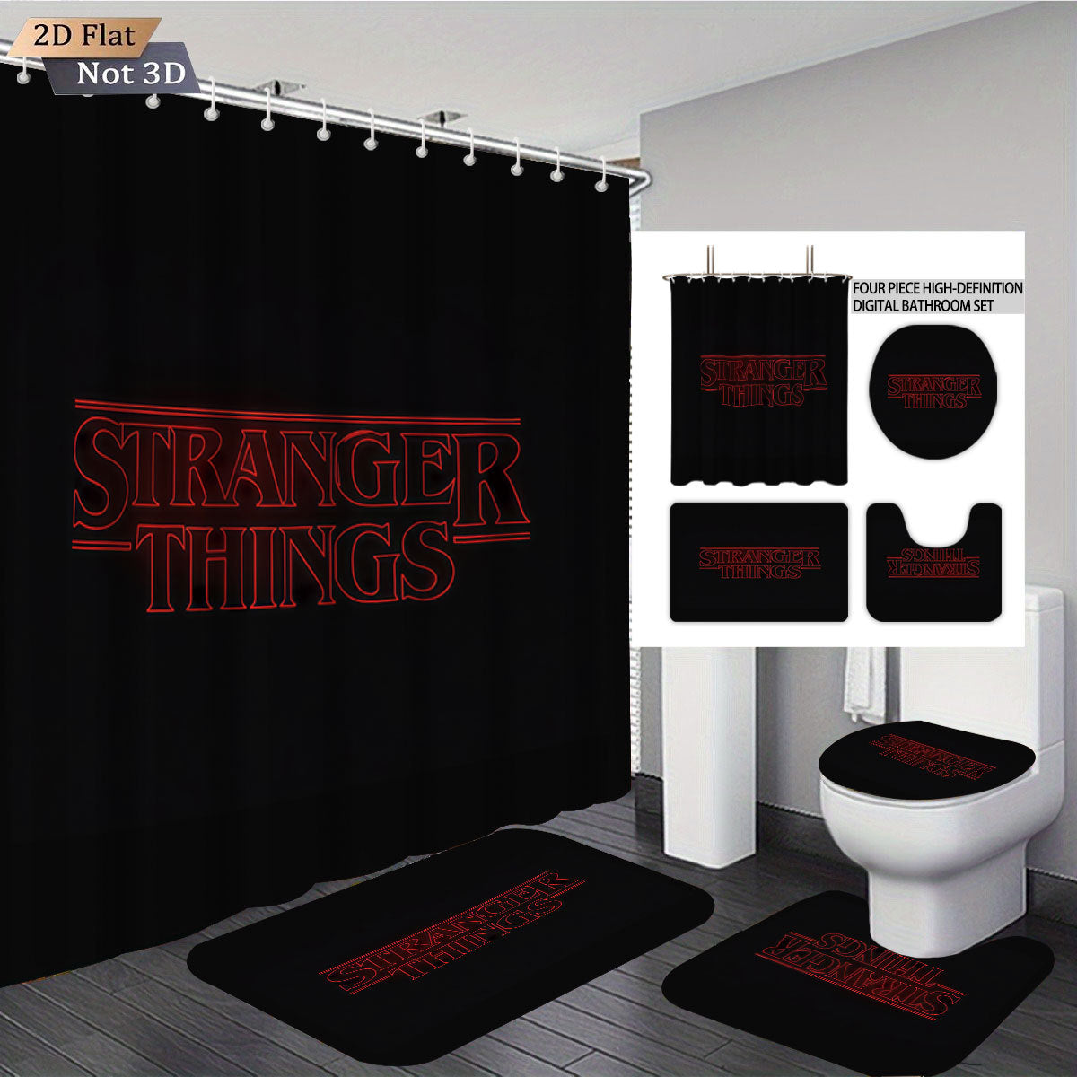 Stranger Things Adventure-Themed Digital Bathroom Set