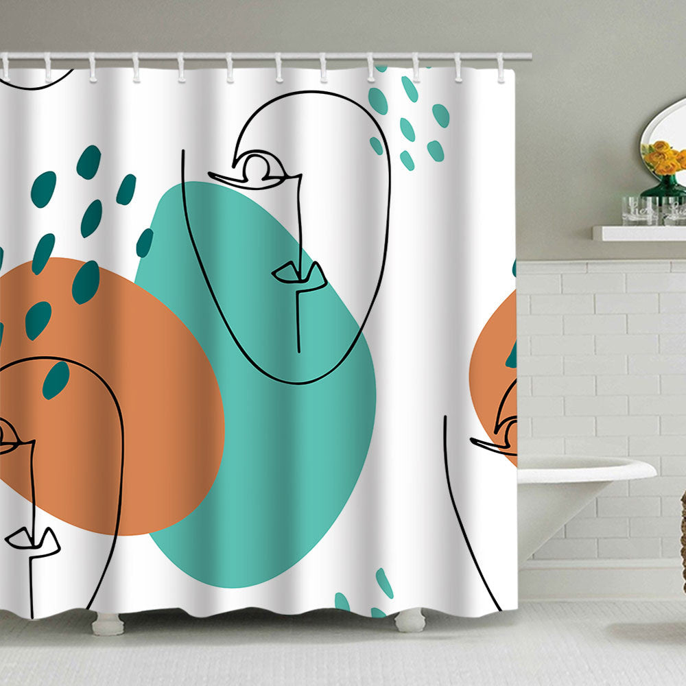 Abstract Botanical Print Shower Curtain