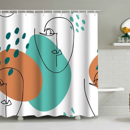 Abstract Botanical Print Shower Curtain
