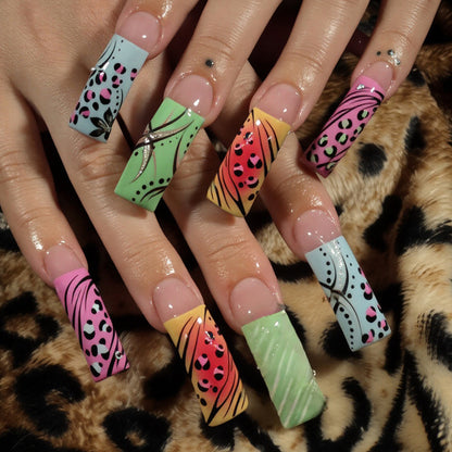Artistic Long Press-On Nail Tips Acalora