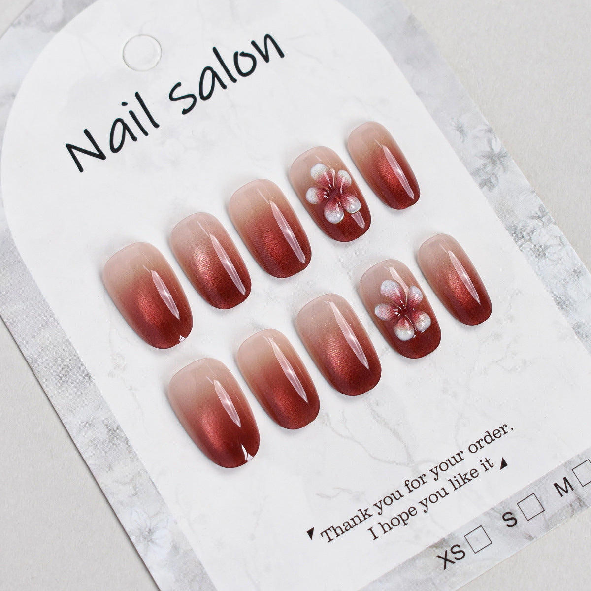 Elegant Floral Press-On Nail Set Acalora