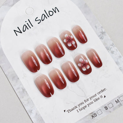 Elegant Floral Press-On Nail Set Acalora