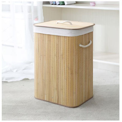 High-quality bamboo laundry container with lid Acalora