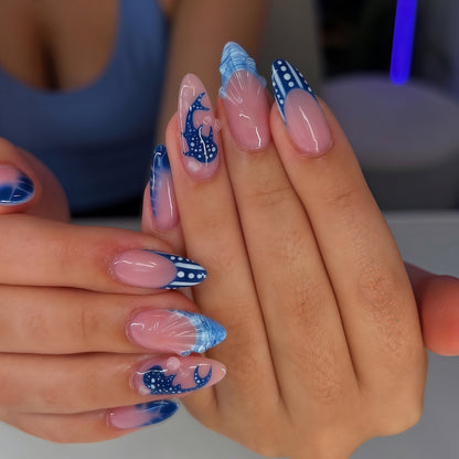 Creative art nails in maritime style Acalora