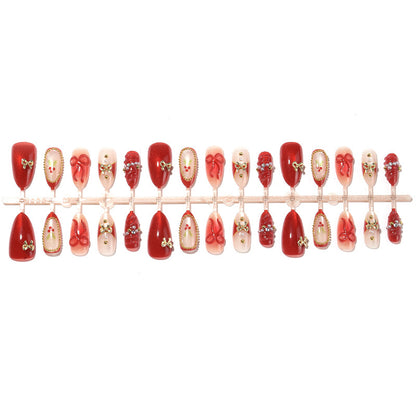 Decorative Press-On Nail Set with Holiday Designs Acalora