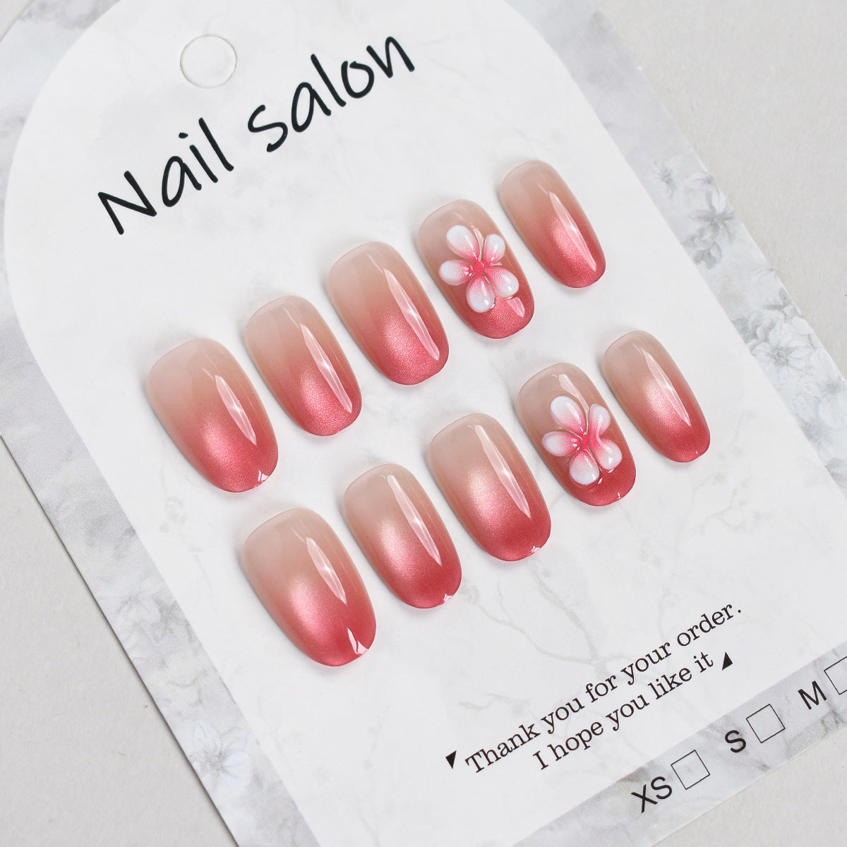 Elegant Floral Press-On Nail Set Acalora