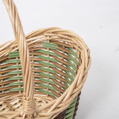 Basket with ergonomic carrying handle