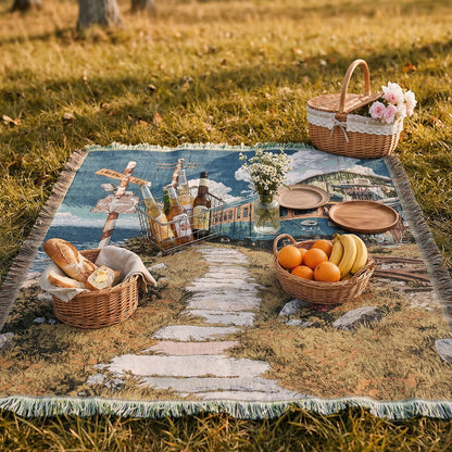 Artistic Landscape Throw Blanket
