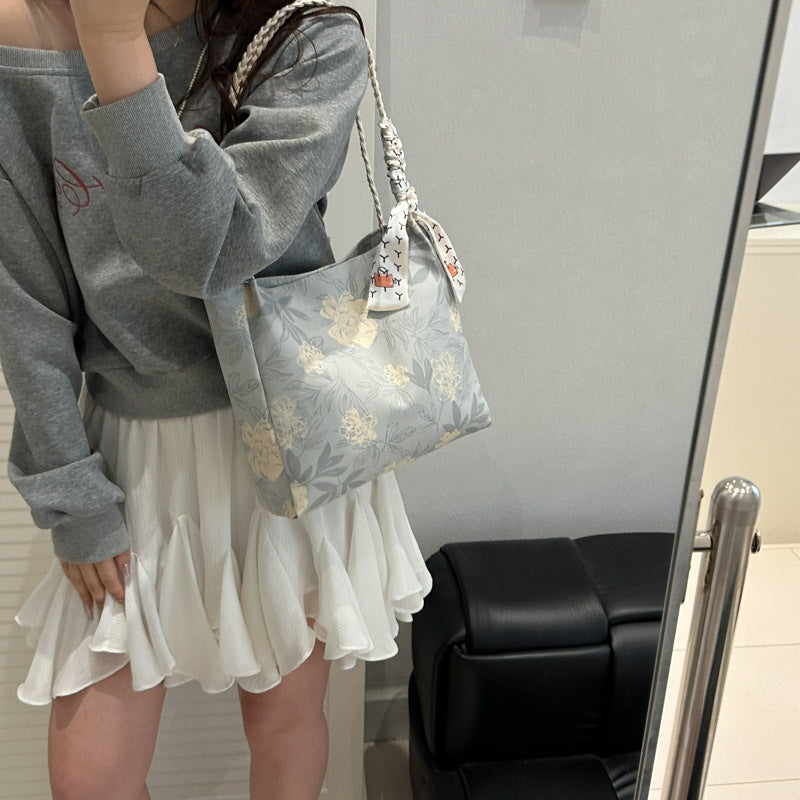Floral Patterned Shoulder Tote Bag Acalora