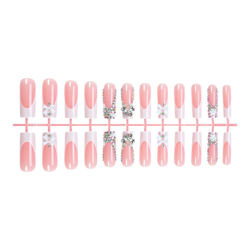 Decorative Press-On Nail Art Set with Rhinestone Accents Acalora