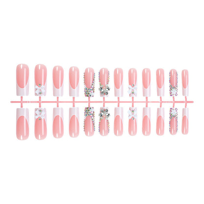 Decorative Press-On Nail Art Set with Rhinestone Accents Acalora