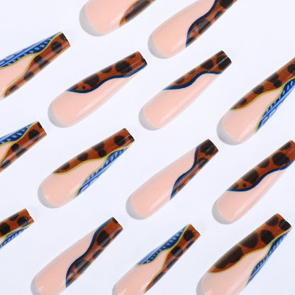 Creative leopard pattern press-on nails Acalora