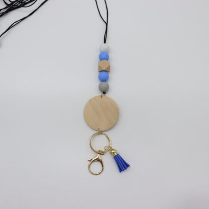 Beaded Keychain Lanyard with Decorative Tassel Acalora