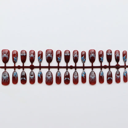 Thematic Spider-Man Inspired Press-On Nail Art Set Acalora
