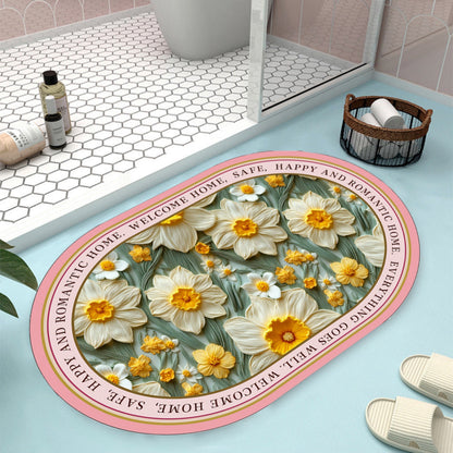 Floral Design Bath Mat