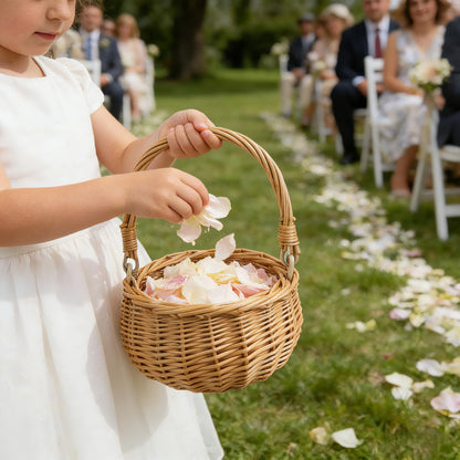 Handcrafted basket made of natural wicker Acalora