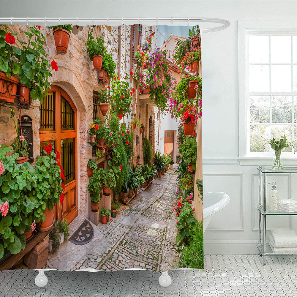 Floral Lane-Inspired Shower Curtain