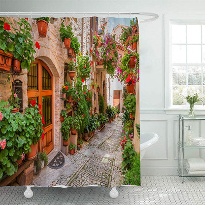 Floral Lane-Inspired Shower Curtain