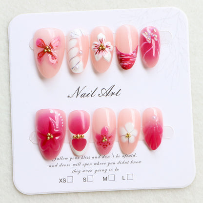 Premium Floral Press-On Nail Art Collection Acalora