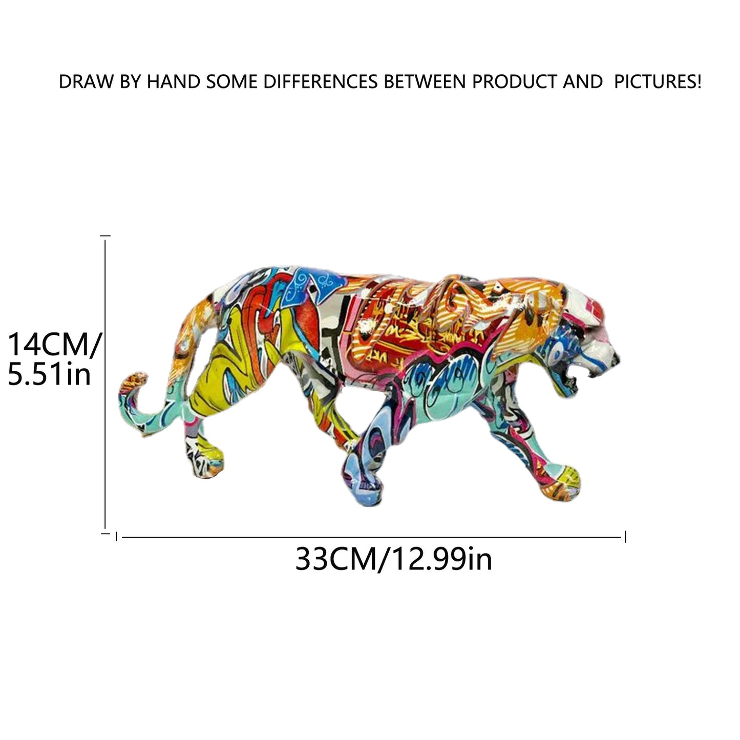 Decorative leopard figure made of resin Acalora