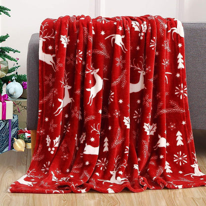 Festive Santa-Themed Plush Fleece Blanket